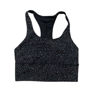 lululemon athletica Black and White Patterned Top sz 4 bra workout gym sports